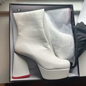 Lamoda White Sweet Talker Platform Knee High Boots
